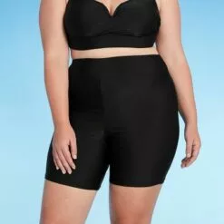 Women's Plus Size Swim Bike Shorts - Kona Sol™ Black -Swimsuits Popular Store unnamed file 9275