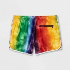 Trinity Collective Pride Gender Inclusive Adult Tie-Dye Rainbow Swim Trunks
