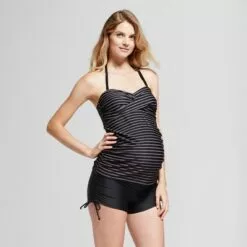 Isabel Maternity By Ingrid & Isabel Maternity Side-Tie Swim Shorts - Isabel Maternity by Ingrid & Isabel™ Black XXL -Swimsuits Popular Store unnamed file 9342