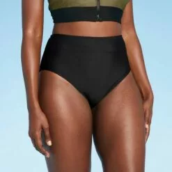 Women's High Waist Bikini Bottom - All in Motion™ Black -Swimsuits Popular Store unnamed file 935