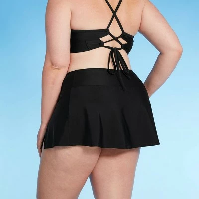 Women's Plus Size Swim Skirtini - Kona Sol™ Black 3 Women's Plus Size Swim Skirtini - Kona Sol™ Black