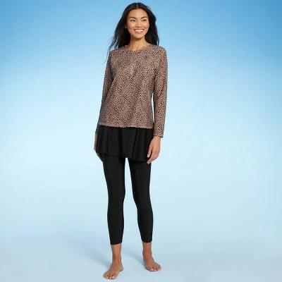 Women's High Waist Swim Skirt with Leggings - Kona Sol™ Black 4 Women's High Waist Swim Skirt with Leggings - Kona Sol™ Black - Image 2