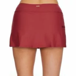 Sunsets Women's Tuscan Red Sporty Skirted Bikini Bottom - 40B-TUSRE