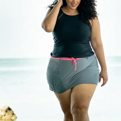 Free Country Women's Plus Size Drawstring Swim Skirt 6 Free Country Women's Plus Size Drawstring Swim Skirt - Image 4