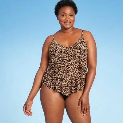 Women's Tiered Tankini Top - Aqua Green® Pink 4 Women's Tiered Tankini Top - Aqua Green® Pink - Image 2