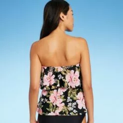 Women's Tiered Bandeau Tankini Top - Kona Sol™ Black