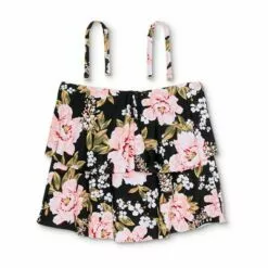 Women's Tiered Bandeau Tankini Top - Kona Sol™ Black -Swimsuits Popular Store unnamed file 9599