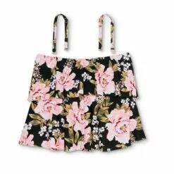 Women's Tiered Bandeau Tankini Top - Kona Sol™ Black -Swimsuits Popular Store unnamed file 9600