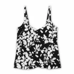 Women's V-Neck Angled Tiered Tankini Top - Aqua Green® Black -Swimsuits Popular Store unnamed file 9614