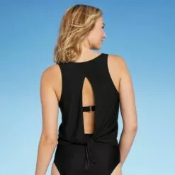 Women's Tie Back Tankini Top - Kona Sol™ Black