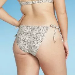 Juniors' High Leg Scoop String Bikini Bottom - Xhilaration™ Cream Dot Print -Swimsuits Popular Store unnamed file 964