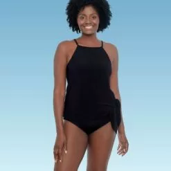 Women's Slimming Control High Neck Tankini Top - Dreamsuit by Miracle Brands Blue -Swimsuits Popular Store unnamed file 9649