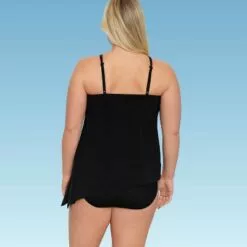 Women's Slimming Control High Neck Tankini Top - Dreamsuit by Miracle Brands Blue -Swimsuits Popular Store unnamed file 9652
