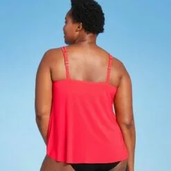 Women's High Neck Keyhole Tankini Top - Aqua Green® Flamingo -Swimsuits Popular Store unnamed file 9666