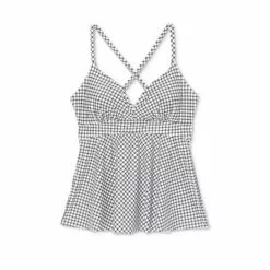 Women's Plunge Criss Cross Peplum Tankini Top - Kona Sol™ Black -Swimsuits Popular Store unnamed file 9672