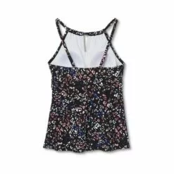 Women's Keyhole High Neck Tankini Top - Kona Sol™ Black Animal Print -Swimsuits Popular Store unnamed file 9687