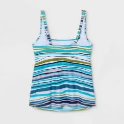Women's Square Neck Tankini Top - Kona Sol™ Oxford Blue -Swimsuits Popular Store unnamed file 9697