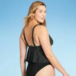 Women's Peplum V-Neck Crop Tankini Top - Kona Sol™ Black 14 Women's Peplum V-Neck Crop Tankini Top - Kona Sol™ Black -Swimsuits Popular Store unnamed file 9747