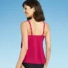Women's Angled Tiered Tankini Top - Aqua Green® Dark Pink -Swimsuits Popular Store unnamed file 9762
