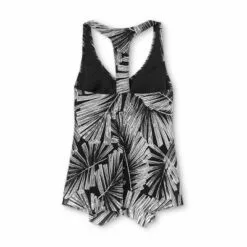 Women's Mesh Overlay Tankini Top - Aqua Green® Black & White -Swimsuits Popular Store unnamed file 9771