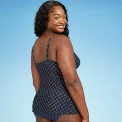 Women's Keyhole High Neck Tankini Top - Kona Sol™ Oxford Blue 9 Women's Keyhole High Neck Tankini Top - Kona Sol™ Oxford Blue -Swimsuits Popular Store unnamed file 9783