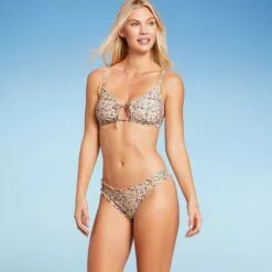 Women's Ruffle Cheeky Bikini Bottom - Shade & Shore™ Yellow Floral -Swimsuits Popular Store unnamed file 979