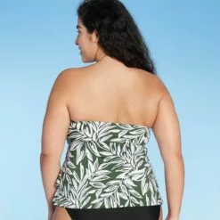 Women's Bandeau Tiered Tankini Top - Kona Sol™ Dark Green -Swimsuits Popular Store unnamed file 9807
