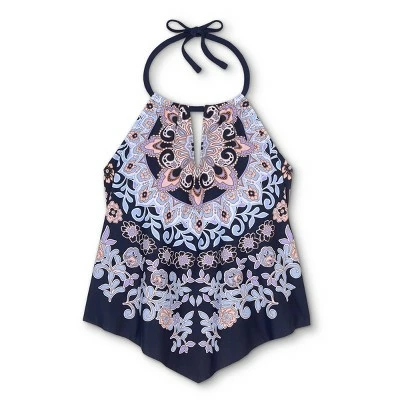 Women's Split Neck High Neck Tankini Top - Kona Sol™ Animal Print 6 Women's Split Neck High Neck Tankini Top - Kona Sol™ Animal Print - Image 4