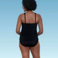 Women's Slimming Control Twist High Neck Tankini Top - Dreamsuit by Miracle Brands Green