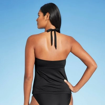 Women's Ruffle Halter Tankini Top - Kona Sol™ Oxford Blue 3 Women's Ruffle Halter Tankini Top - Kona Sol™ Oxford Blue