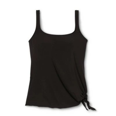 Women's Side-Tie Tankini Top - Aqua Green® Black 6 Women's Side-Tie Tankini Top - Aqua Green® Black - Image 4