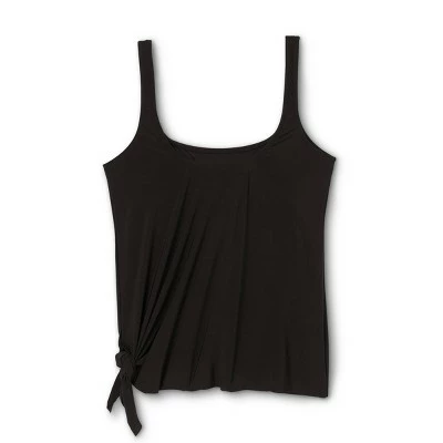 Women's Side-Tie Tankini Top - Aqua Green® Black 7 Women's Side-Tie Tankini Top - Aqua Green® Black - Image 5