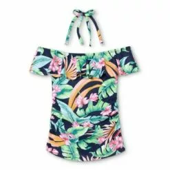 Women's Off the Shoulder Tankini Top - Kona Sol™ Black Multi -Swimsuits Popular Store unnamed file 9880