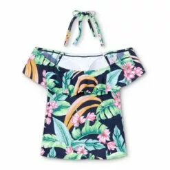 Women's Off the Shoulder Tankini Top - Kona Sol™ Black Multi -Swimsuits Popular Store unnamed file 9881
