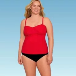 Women's Slimming Control Draped Bandeau Tankini Top - Dreamsuit by Miracle Brands Red 27 Women's Slimming Control Draped Bandeau Tankini Top - Dreamsuit by Miracle Brands Red -Swimsuits Popular Store unnamed file 9891