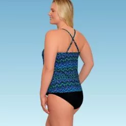 Women's Slimming Control V-Front Tankini Top - Dreamsuit by Miracle Brands Blue -Swimsuits Popular Store unnamed file 9900