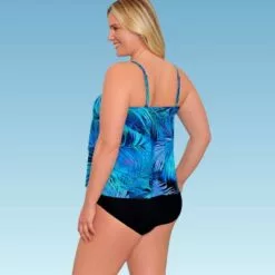 Women's Slimming Control Scoop Neck Tankini Top - Dreamsuit by Miracle Brands Blue -Swimsuits Popular Store unnamed file 9927