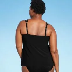 Women's Cut Out Strap Tankini Top - Aqua Green® Black -Swimsuits Popular Store unnamed file 9937