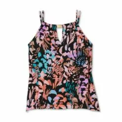 Women's High Neck Keyhole Tankini Top - Aqua Green® Multi -Swimsuits Popular Store unnamed file 9960