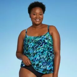 Women's Angled Tiered Tankini Top - Aqua Green® Blue 16 Women's Angled Tiered Tankini Top - Aqua Green® Blue -Swimsuits Popular Store unnamed file 9967